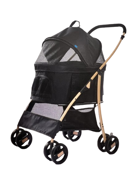 LEO PET - Passeggino per Animali con Trasportino Estraibile Double NERO