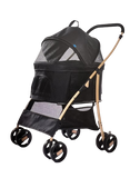 LEO PET - Passeggino per Animali con Trasportino Estraibile Double NERO