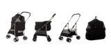 LEO PET - Passeggino per Animali con Trasportino Estraibile Double NERO