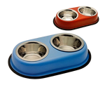 LEO PET - Ciotola Doppia Antiscivolo in Acciaio Inox