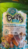 LEO PET Twisy Bites Snack per Cani 80 grammi Gusto Pollo, Anatra e Verdure